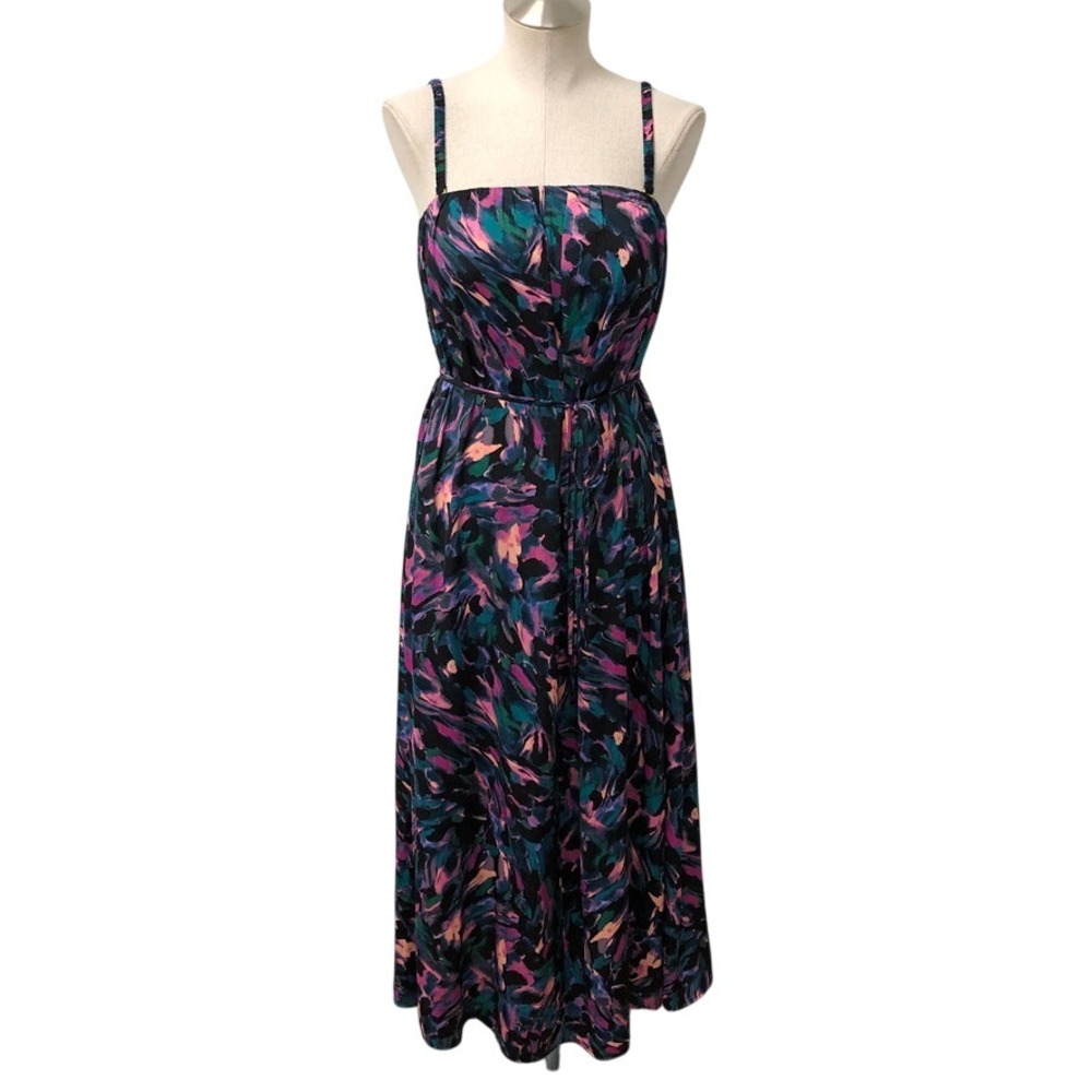 Soma Maxi Dress Womens Medium Multicolor Abstract Pockets Adjustable Straps